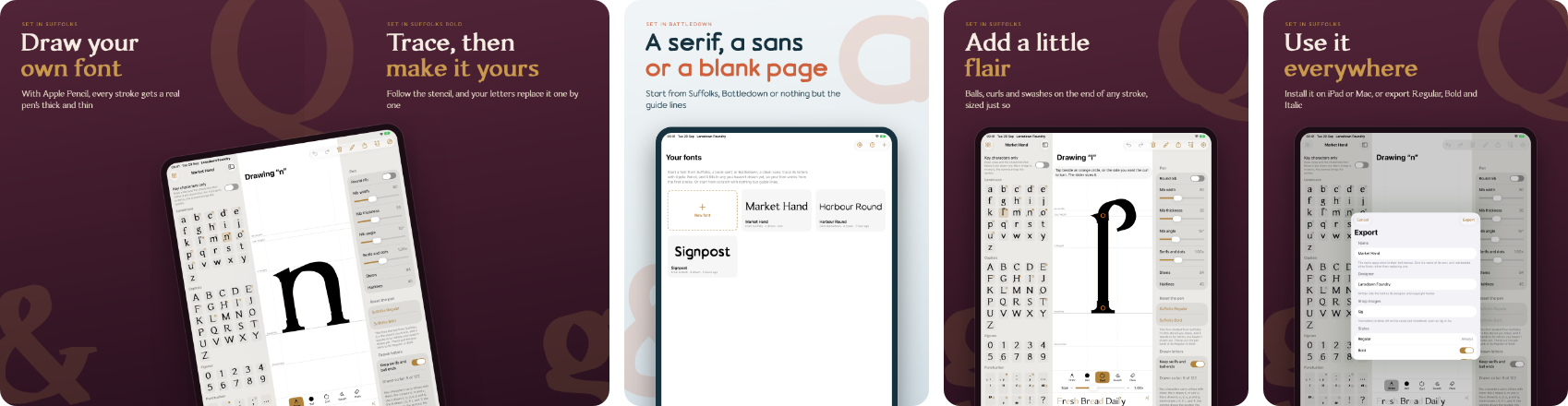 Available: **late October 2026** Banner - Lansdown Foundry: A font making app on iPad and Mac with iCloud sync and export