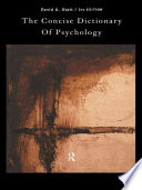 cover of The Concise Dictionary of Psychology book